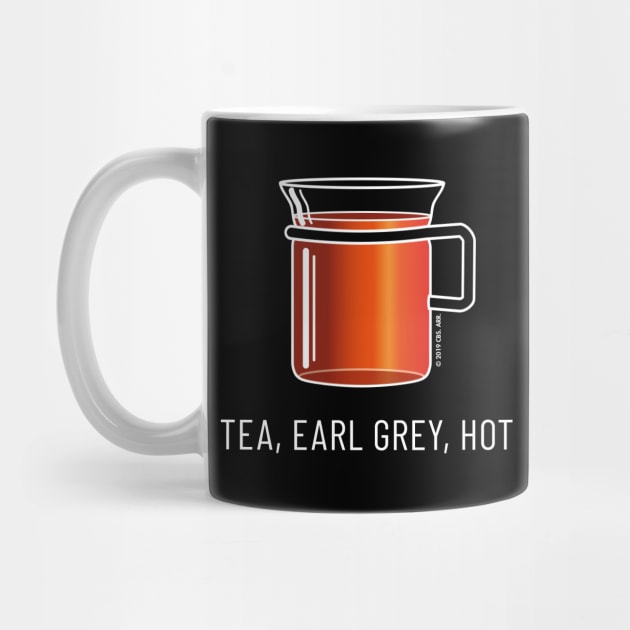 Tea, Earl Grey, Hot - Captain Picard, Star Trek TNG, (dark backgrounds) by Markadesign